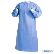 Хирургическое платье одноразового использования, армированное тканью