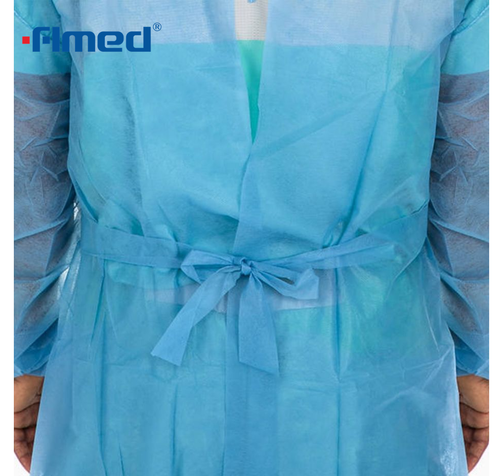 Медицинское платье с вязаной манжетой, ПП, нетканутая, не стерильная